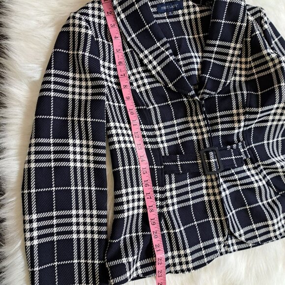 First Lady Checker Blazer Jacket Size 12 - Picture 10 of 11